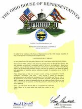 Ohio House of Representatives recognition