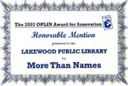 OPLIN Award for Innovation